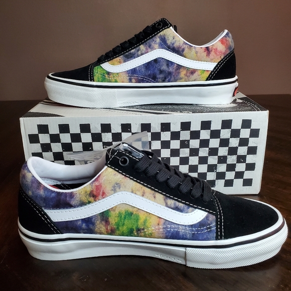 Vans Skate Old Skool Tie-Dye Terry Black/Multi Men Size 7 - Picture 2 of 11